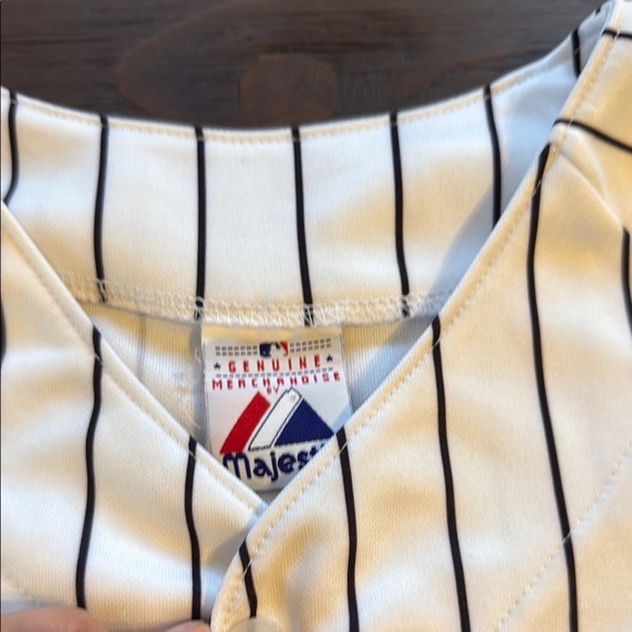 Majestic Houston Astros White and Black Pinstripe Jersey y2k vintage - Picture 7 of 8